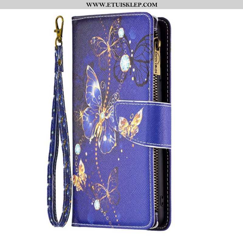 Etui Folio do Oppo Find X5 Lite Zapinana Na Zamek Saszetka Royal Butterfly